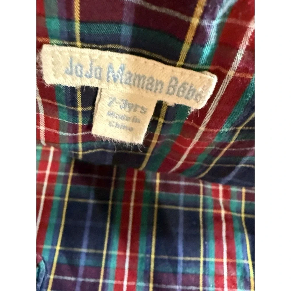 Blue Corduroy Overalls by Jojo Maman Bebe‎ Size 2/3 Years. Tartan Plaid Accents